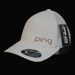 Ping White Trucker Hat Snapback Corner Mesh Hat Men’s OSFM